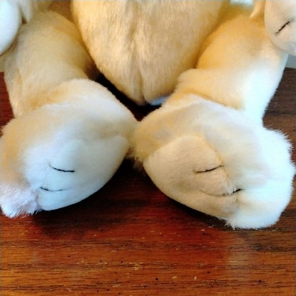 Ty White Teddy Bear Plush Stuffed Animal 18" Beanbag Feet & Paws Bubble Eyes Exc - Picture 4 of 9